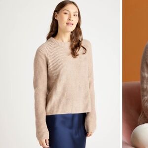 Quince Mongolian Cashmere Fisherman Crewneck Sweater